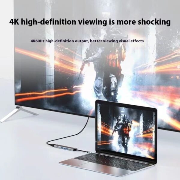 Type-c 7-in-1 Expansion Dock HDMI Projection Screen Usb Hub30 Multi-function Cable Seperater - Image 3