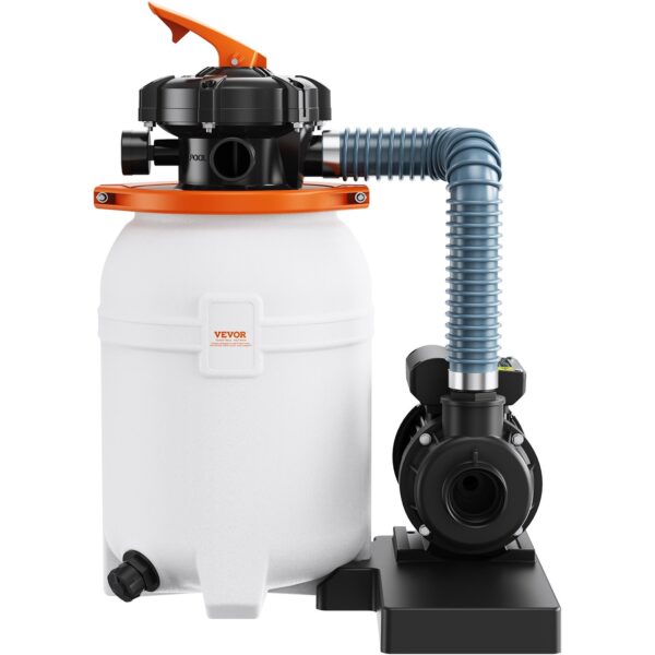 VEVOR Sand FilterPump For Above Ground Pools, 10-inch, 1585 GPH, 0.33 HP Swimming Pool Pumps System & Filters Combo Set With 5-Way Multi-Port Valve & Pressure Gauge, For Domestic And Commercial Pools - Image 6
