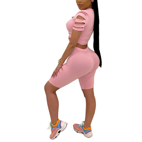 Fashion Casual Sports Suit Broken Hole Women Clothing - Image 2