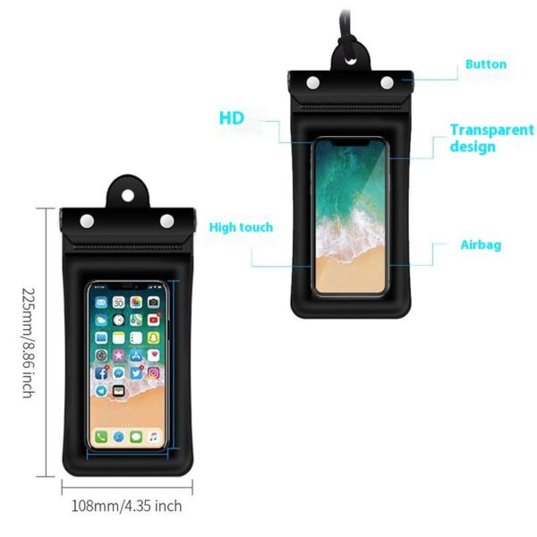 Inflatable Floating Touch Screen Mobile Phone Waterproof Bag Three Layers - Image 2