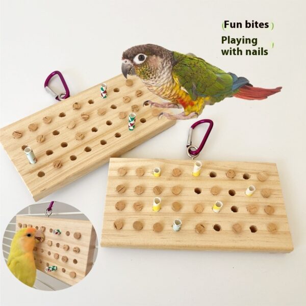 Parrot Toys Training Decompression Hanging Solid Wood Keyboard Toy - Image 6