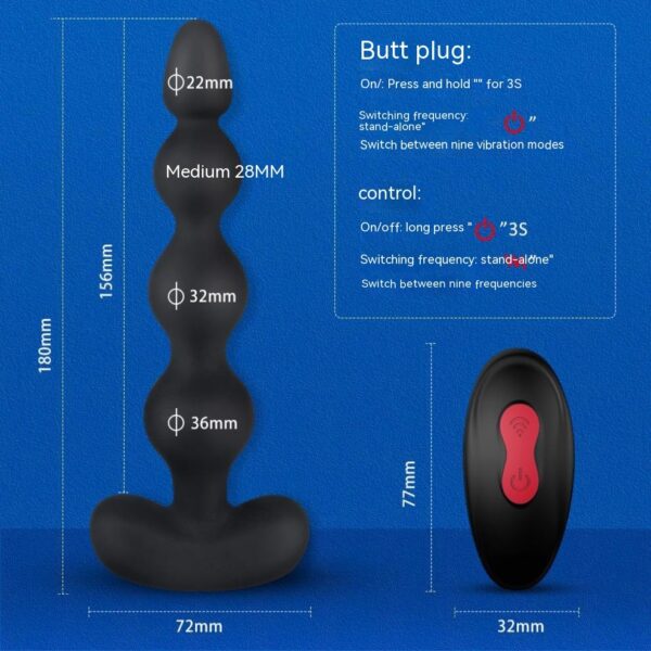 Wearing Back Court Vibration Pull Beads Butt Plug Remote Control Out Toys - Image 8