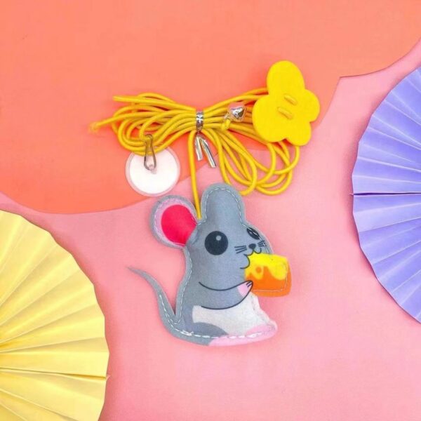 Cat Toys Simulated Cute Toys Funny Self-hey Interactive Toy Rope Grabbing Mouse Telescopic Hanging Cat Pet Supplies - Image 5