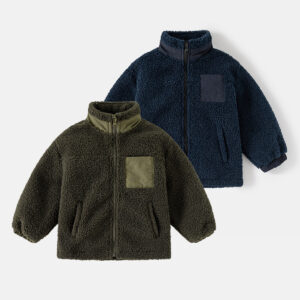 hingBoys' Thickening Coat Fleece Stand Collar Stitc