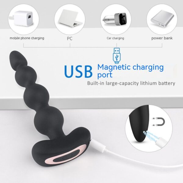 Wearing Back Court Vibration Pull Beads Butt Plug Remote Control Out Toys - Image 9