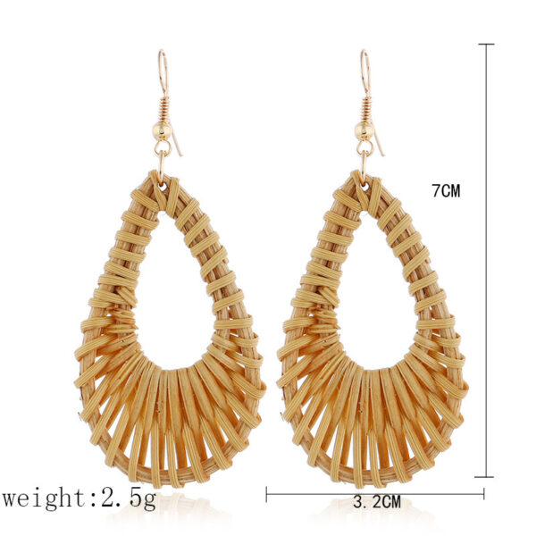 Personalized Rattan Drop Earrings Simple Earrings Earrings - Image 5