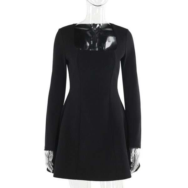 Women's Clothing Slim Fit Square Collar Long Sleeve Dress Women - Image 7