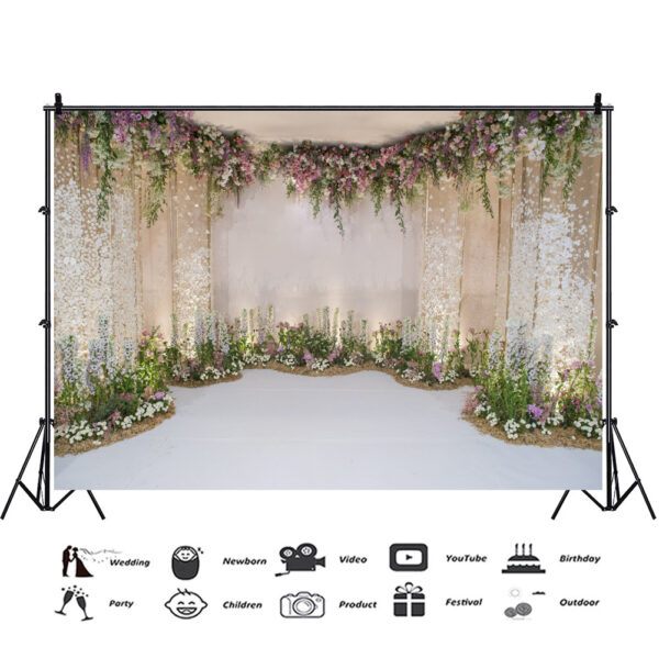 Beautiful Wedding Rose Wall Themed Photography Photographic Background Cloth - Image 4