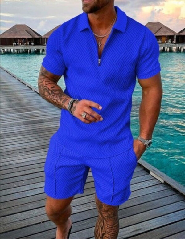 New Men's Summer Short Sleeve Shorts Casual Suit - Image 8