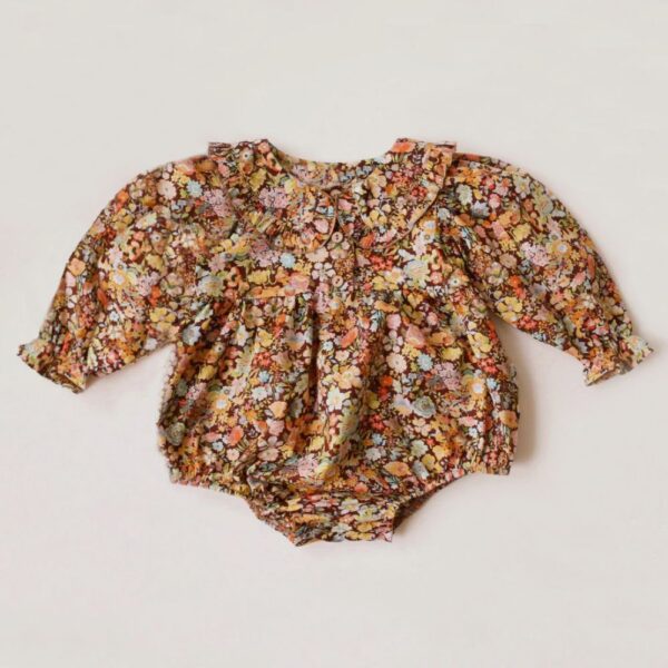 Linen Floral Baby Girl Jumpsuit - Image 8
