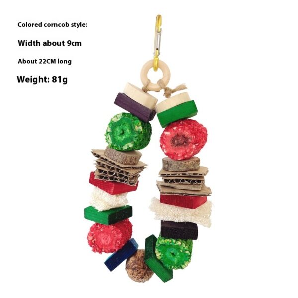 Colorful Wooden Hanging String Rabbit Hamster Molar Vine Bal Parrot Toys - Image 5