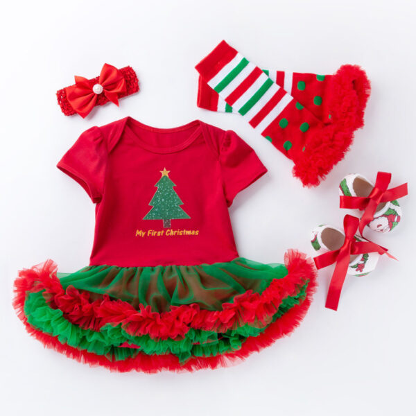 Children's Clothing Christmas Baby's Gown 4-piece Set - Image 6