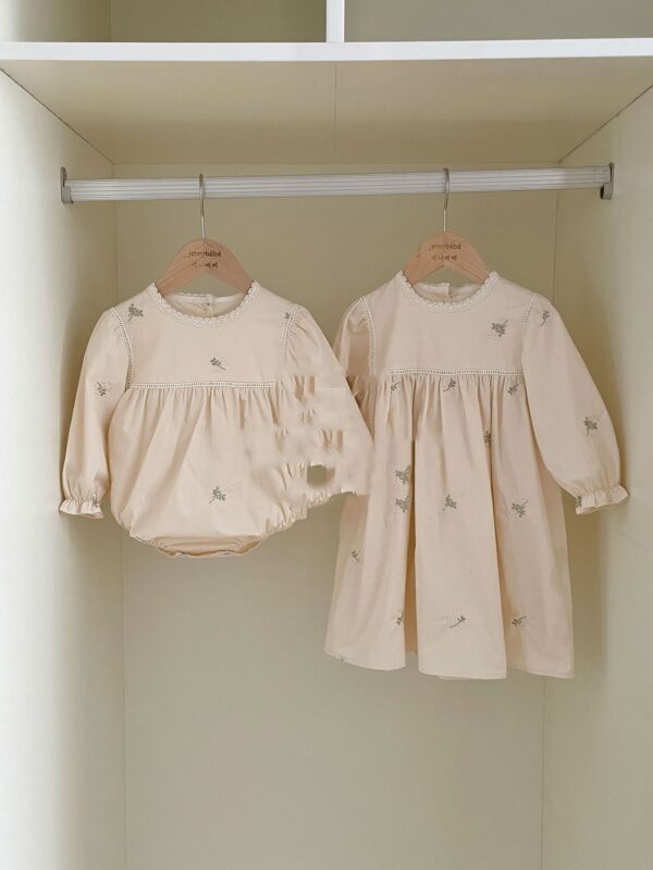 Toddler Baby Embroidery Climbing Suit Onesie Girl's Dress - Image 2