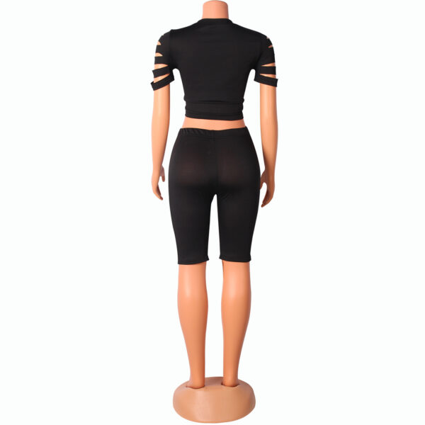 Fashion Casual Sports Suit Broken Hole Women Clothing - Image 10