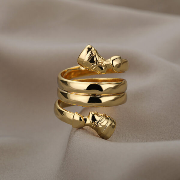 Indian Double Layered Rings Couple Rings - Image 5