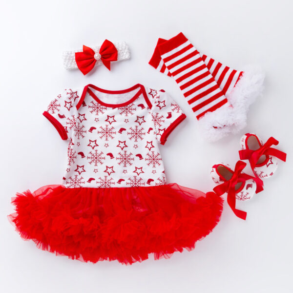Children's Clothing Christmas Baby's Gown 4-piece Set - Image 2