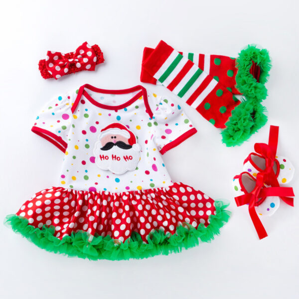 Children's Clothing Christmas Baby's Gown 4-piece Set - Image 9