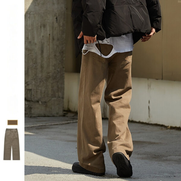 New American Style Retro Hong Kong Style Japanese Loose Straight Jeans For Men - Image 5