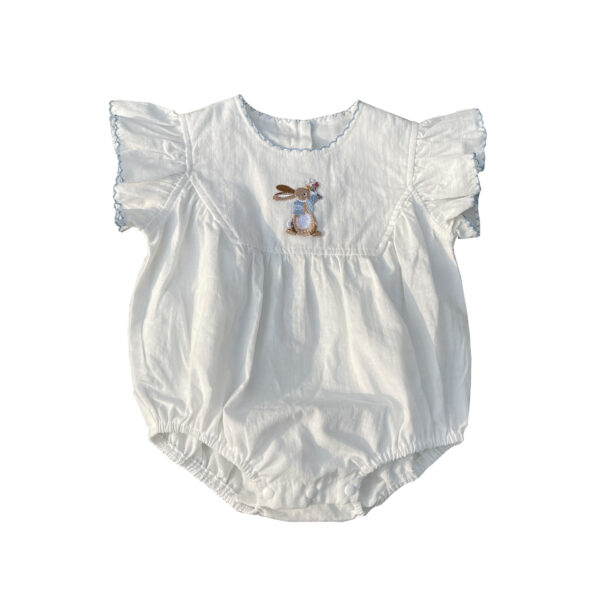 Baby Summer New Baby Girl Bunny Embroidery Bottom-covering Rompers - Image 4