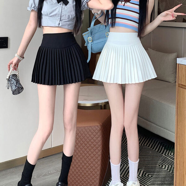 Hot Girl High Waist College Style White Jk Pleated Skirt Female - Image 4