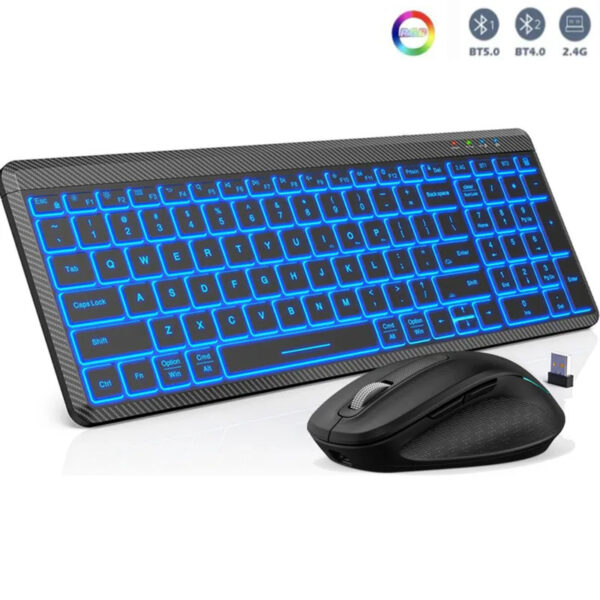 Wireless Bluetooth Dual-mode Charging Keyboard And Mouse Combination Suit Mute Ergonomic - Image 6