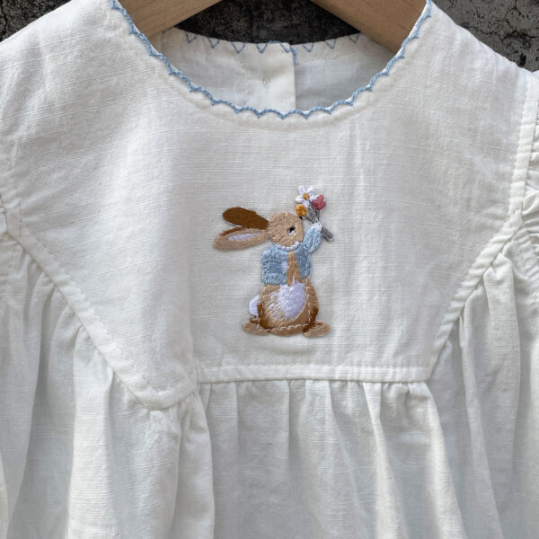 Baby Summer New Baby Girl Bunny Embroidery Bottom-covering Rompers - Image 2
