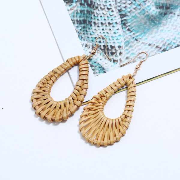 Personalized Rattan Drop Earrings Simple Earrings Earrings - Image 4