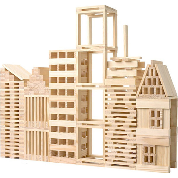 Log Construction Wooden Puzzle Assembling Building Block Toy - Image 2