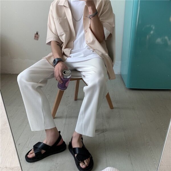 Mens Loose Pleated Fashion And Comfort Pants - Image 6