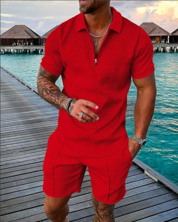 New Men's Summer Short Sleeve Shorts Casual Suit - Image 10