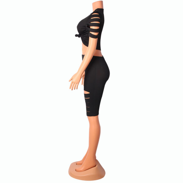 Fashion Casual Sports Suit Broken Hole Women Clothing - Image 3