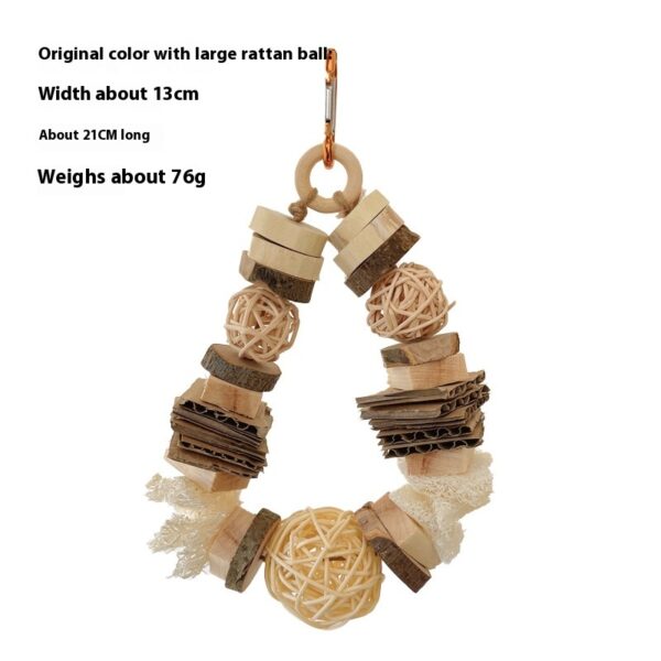 Colorful Wooden Hanging String Rabbit Hamster Molar Vine Bal Parrot Toys - Image 7