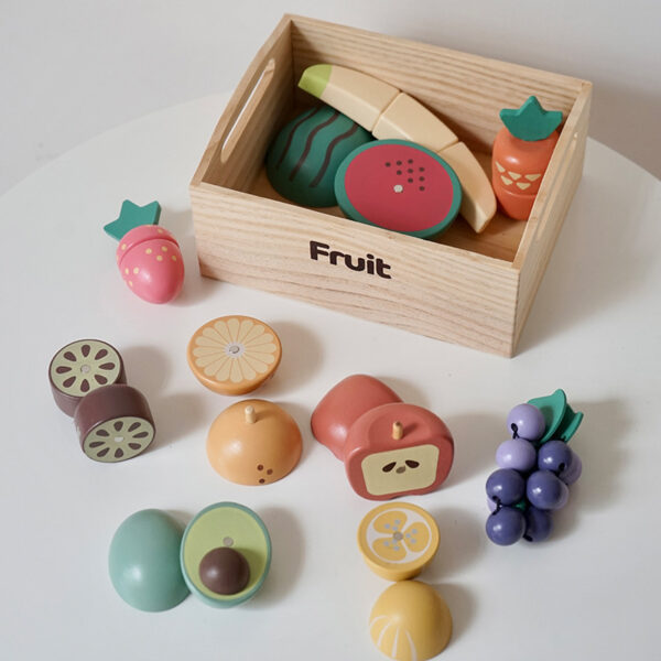 Wood Magnetic Vegetables Fruit Cut Meal Group - Image 2