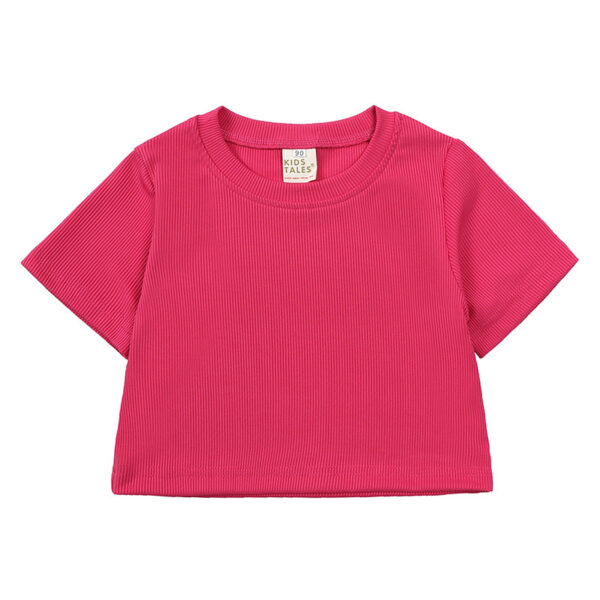 Girls' Short-sleeved Shirt Bell-bottom Pants Two-piece Set - Image 8