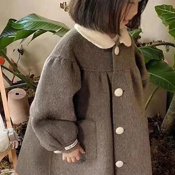 Doll Collar Mid-length Girls' Woolen Winter Winter New Coat - Image 9