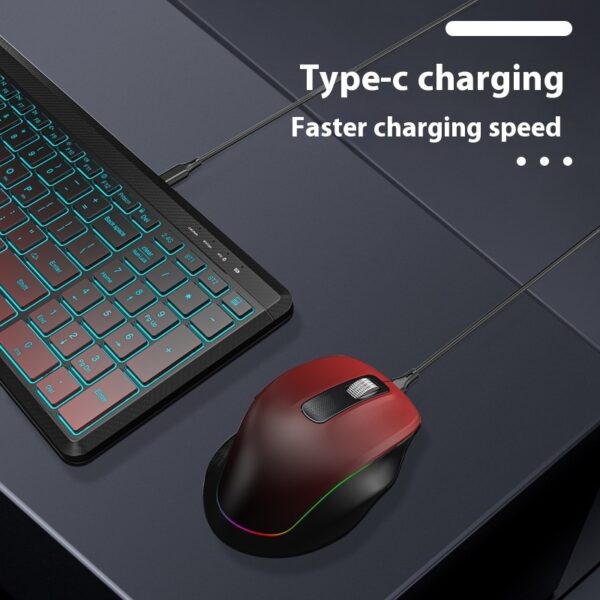Wireless Bluetooth Dual-mode Charging Keyboard And Mouse Combination Suit Mute Ergonomic - Image 3