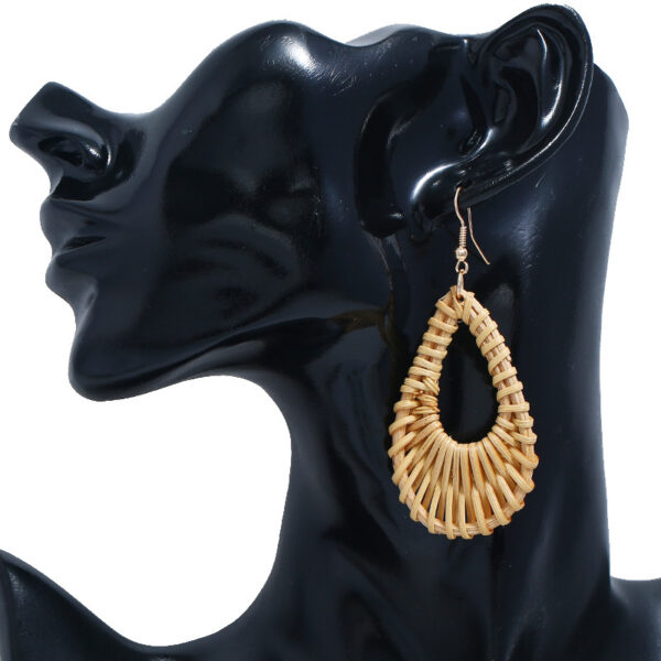 Personalized Rattan Drop Earrings Simple Earrings Earrings - Image 2