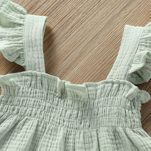 Girls' Solid Color Sling Top Hot Pants Suit - Image 4