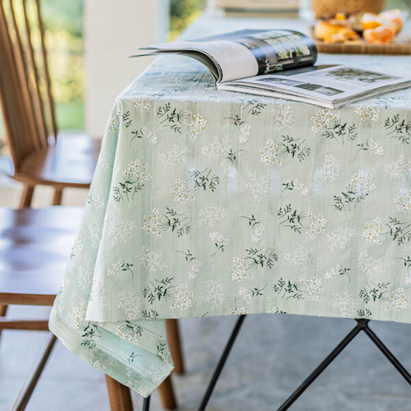 Rural Fresh Floral Rectangular Dining Table Cloth - Image 5