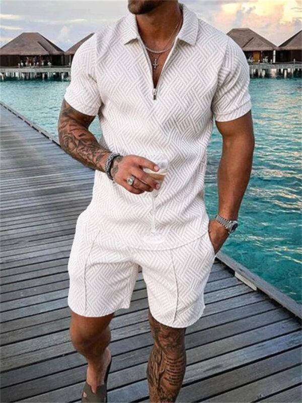 New Men's Summer Short Sleeve Shorts Casual Suit - Image 2