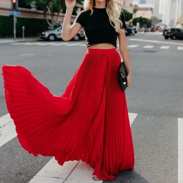 Women Fashion Casual Skirt Girls High Waist Long Skirts - Image 2