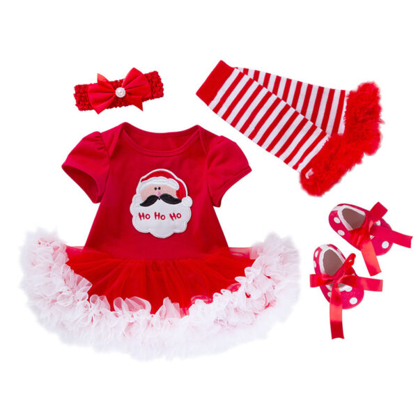 Children's Clothing Christmas Baby's Gown 4-piece Set - Image 5