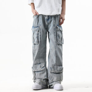 Multi-Pocket Workwear Jeans For Men And Women