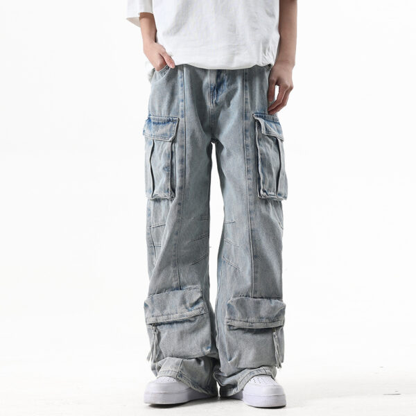 Multi-Pocket Workwear Jeans For Men And Women