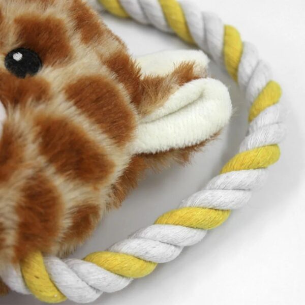 Funny Plush Dog Toys Stuffed Animal-Shaped Zebras Elephant Pet Chew Squeaky Toy Bite Resistant With Rope - Image 8