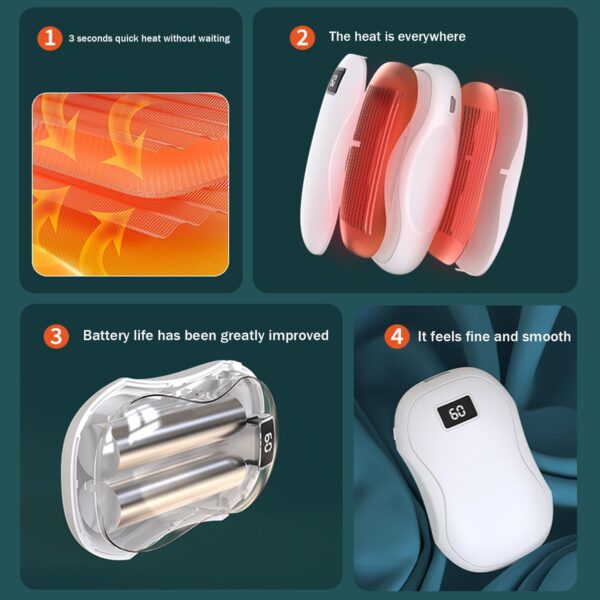 Electric Hand Warmer Reusable Warmer Hand Digital Display USB Rechargeable Power Bank For Winter Camping Hunting Outdoor - Image 5