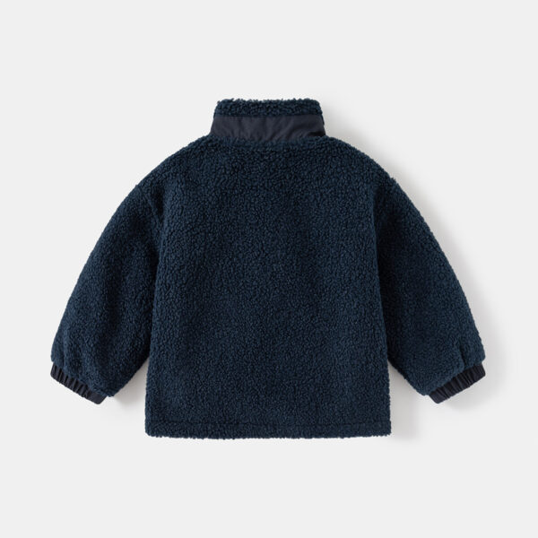hingBoys' Thickening Coat Fleece Stand Collar Stitc - Image 6