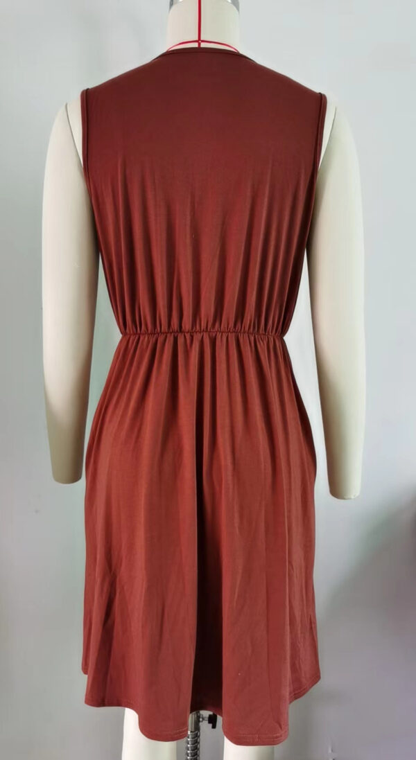 Lace Panel Sleeveless Dresss With Pocket V-neck Dresses For Women - Image 10