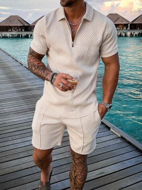 New Men's Summer Short Sleeve Shorts Casual Suit - Image 9