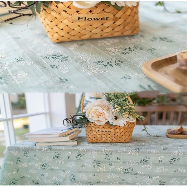 Rural Fresh Floral Rectangular Dining Table Cloth - Image 3